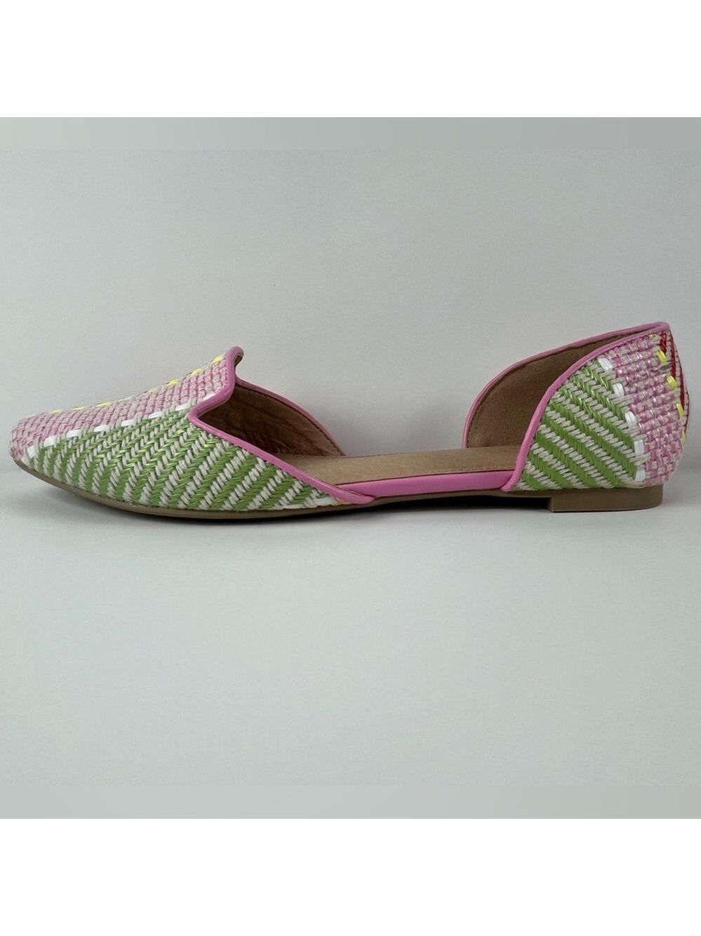 C Est 1946 Colorful Woven Multi Color Pointed Toe Flats size 10 New without Box - Picture 8 of 13